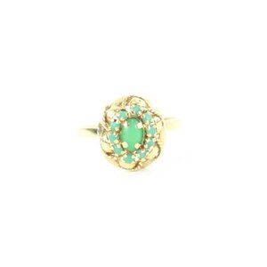 Other Size 9 18k Gold Jade Ring 93ot127